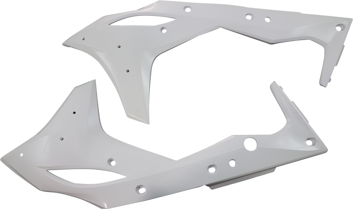 Cycra Powerflow Radiator Shrouds White Fits 2017-2020 Kawasaki KX250F - Click Image to Close