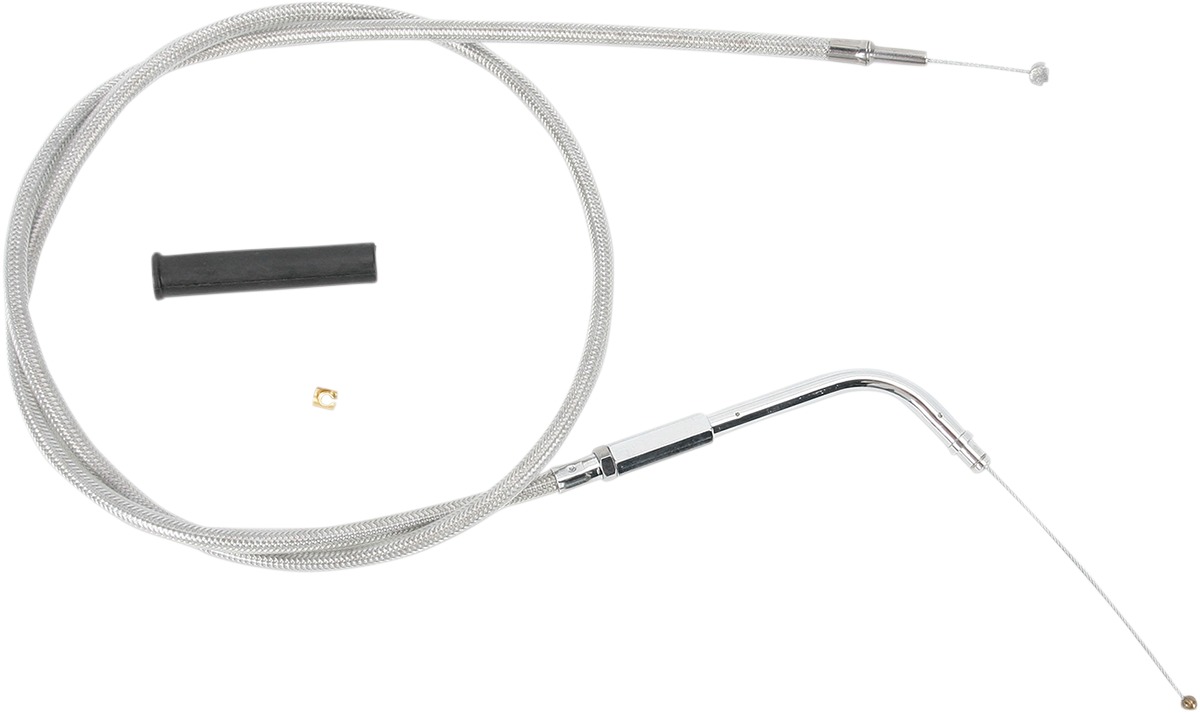 Drag Specialties Stainless Braided Idle Cable 39-1/2in For Harley-Davidson - Click Image to Close