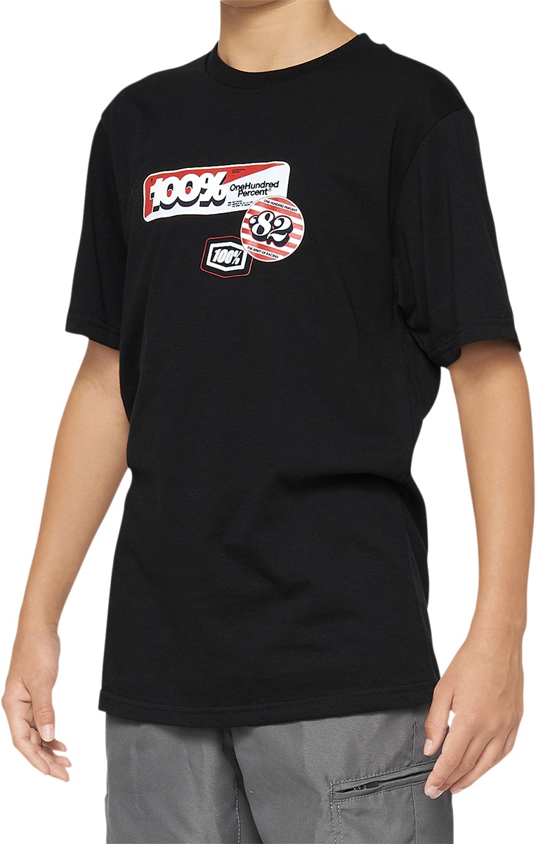 100% Youth Stamps Tee Black - Medium - Click Image to Close
