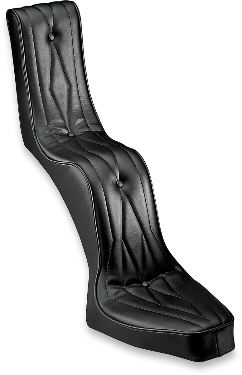 Drag Specialties King and Queen Vinyl Seat Black for Custom Rigid Frames - King and Queen seat for narrow rigid frames - Click Image to Close