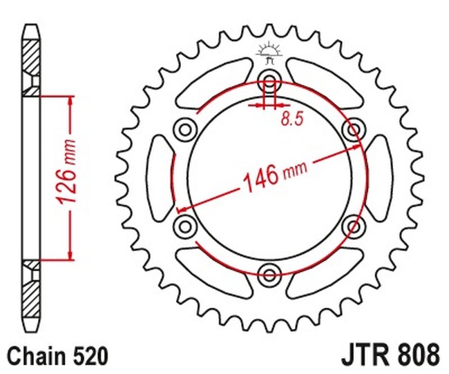 Steel Rear Sprocket - 53 Tooth 520 - For DR/Z RM/Z RMX RS175 - Click Image to Close