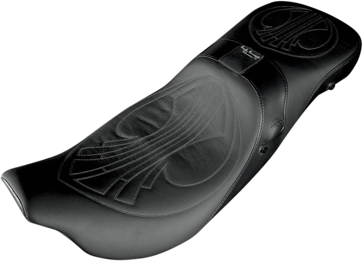 Airhawk Weekday Drag Stitch Wide 2-Up Seat Low - For Harley FLH FLT - Click Image to Close