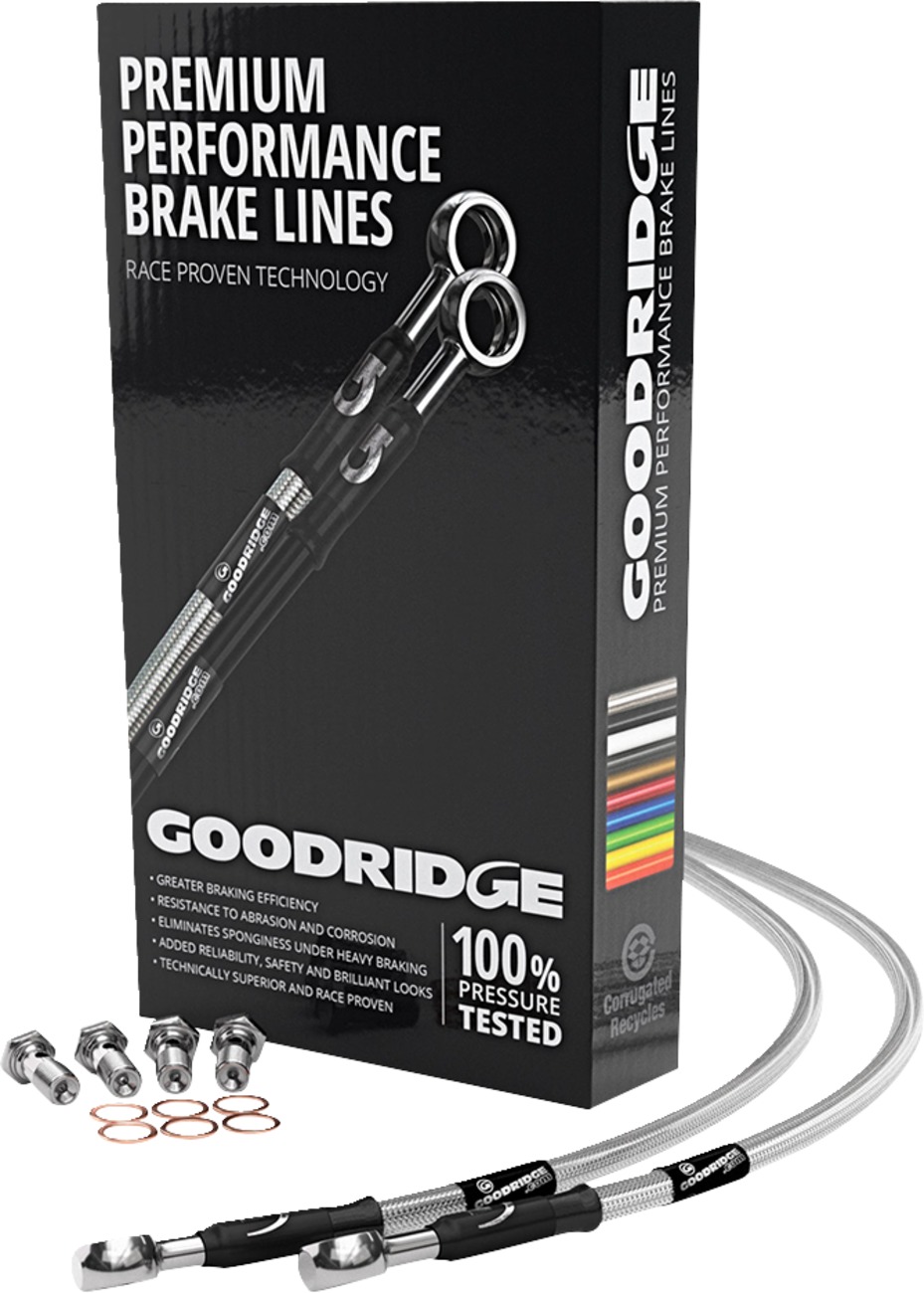 Goodridge Front 6in Extended Brake Hose Kit Silver For 08-13 Harley FLH FLT ABS - Click Image to Close