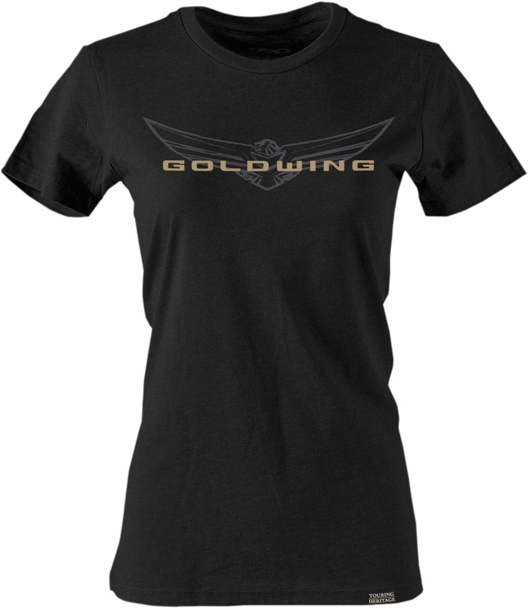 Women's Gold Wing Sketched Tee - Gw Sketched Tee Blk Wmd - Click Image to Close