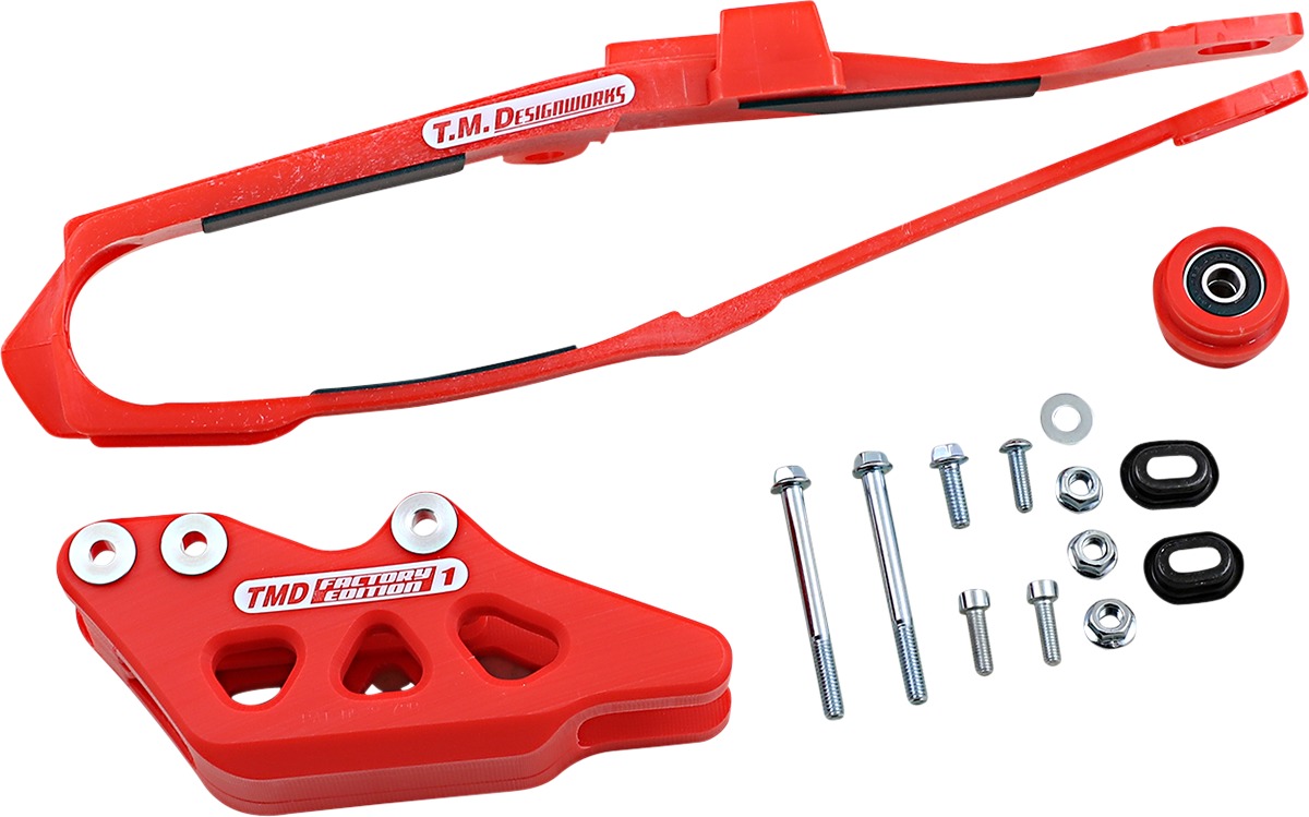 Red Chain Slide-N-Guide Kit - FE #1 - For 17-18 CRF450R/RX & 18-19 CRF250R - Click Image to Close
