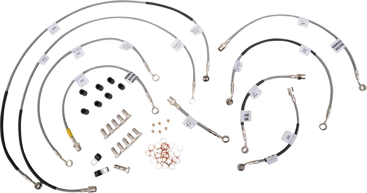 Stainless Steel ABS Brake Line Kit - F&R Brake Lines - For 12-21 Yamaha XTZ1200 Super Tenere - Click Image to Close