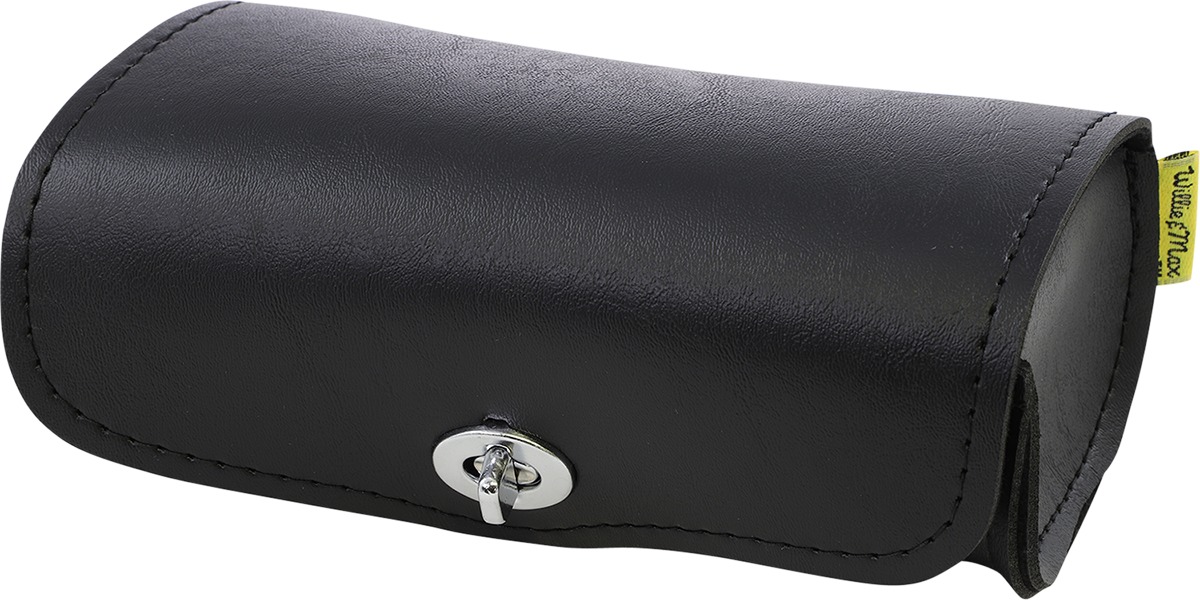 Willie & Max Revolution Universal Handlebar Bag Black 7.5x4x3 in - Black synthetic leather handlebar bag, universal fit - Click Image to Close