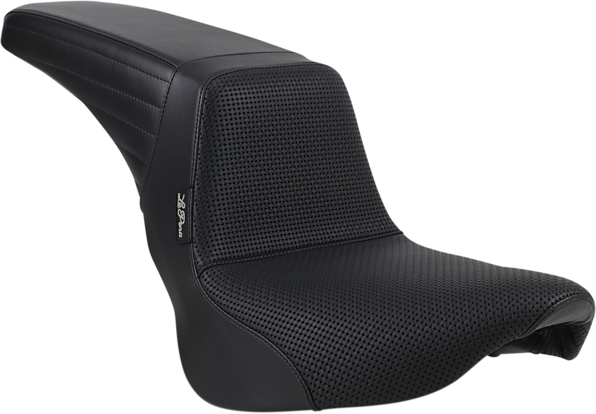 Kickflip Basketweave Vinyl 2-Up Seat - Black - For 18-20 Harley FXBR - Click Image to Close