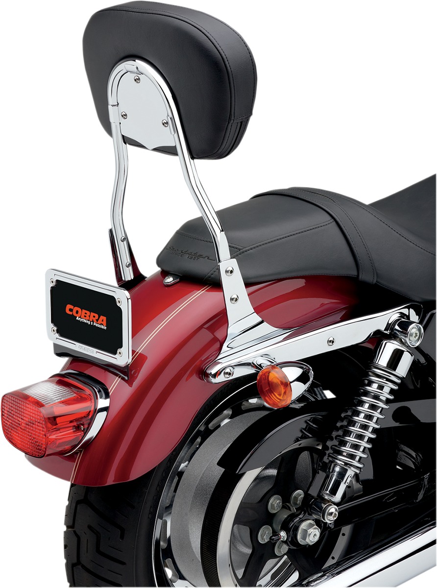 Round 14" Sissy Bar Chrome - For 04-18 Harley XL Sportster - Click Image to Close