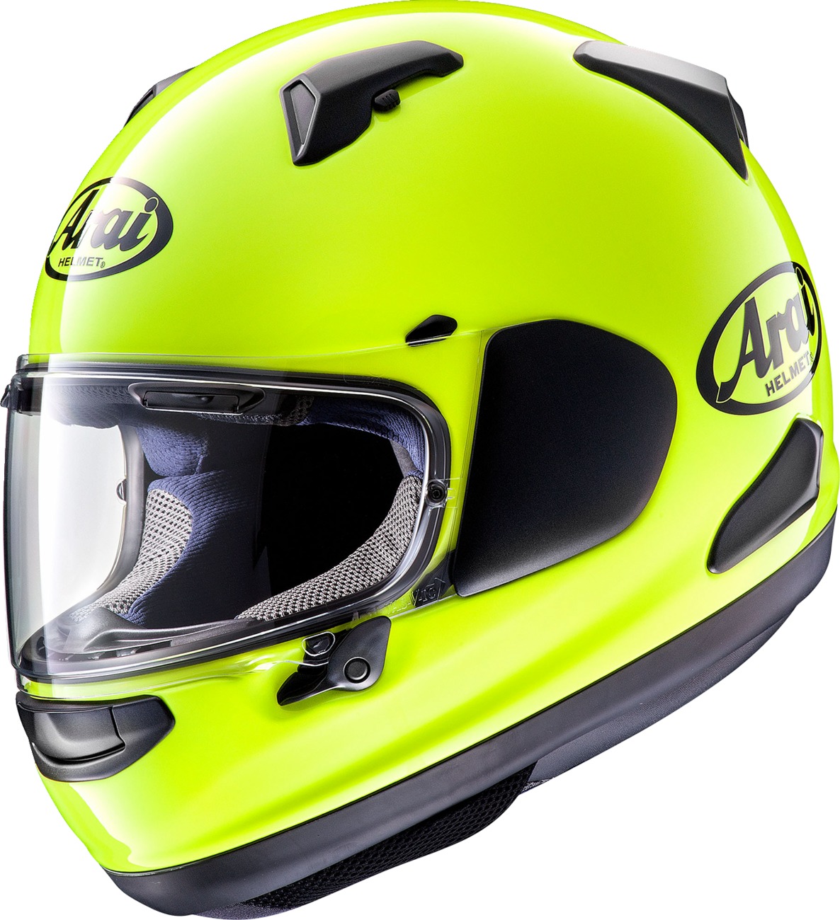 Arai Quantum-X Solid Helmet Fluorescent Yellow XL - Full face helmet in fluorescent yellow, size XL - Click Image to Close