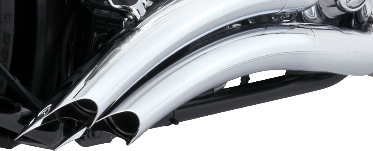 Chrome Big Radius PCX Full System Exhaust For 13-17 Softail Breakout - Click Image to Close