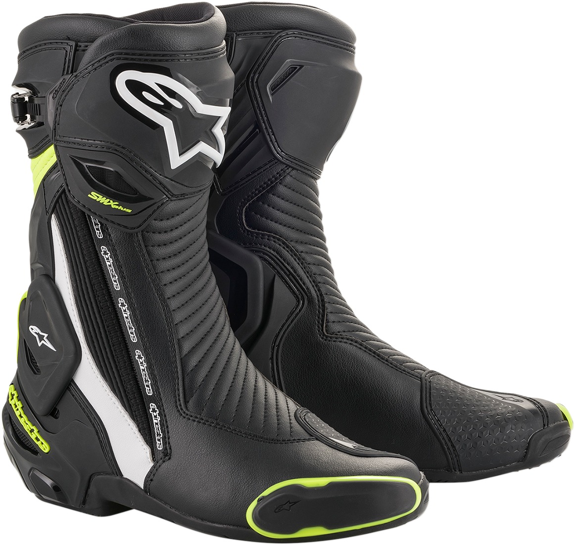 SMX Plus Street Riding Boots Black/White/Yellow US 8 - Click Image to Close