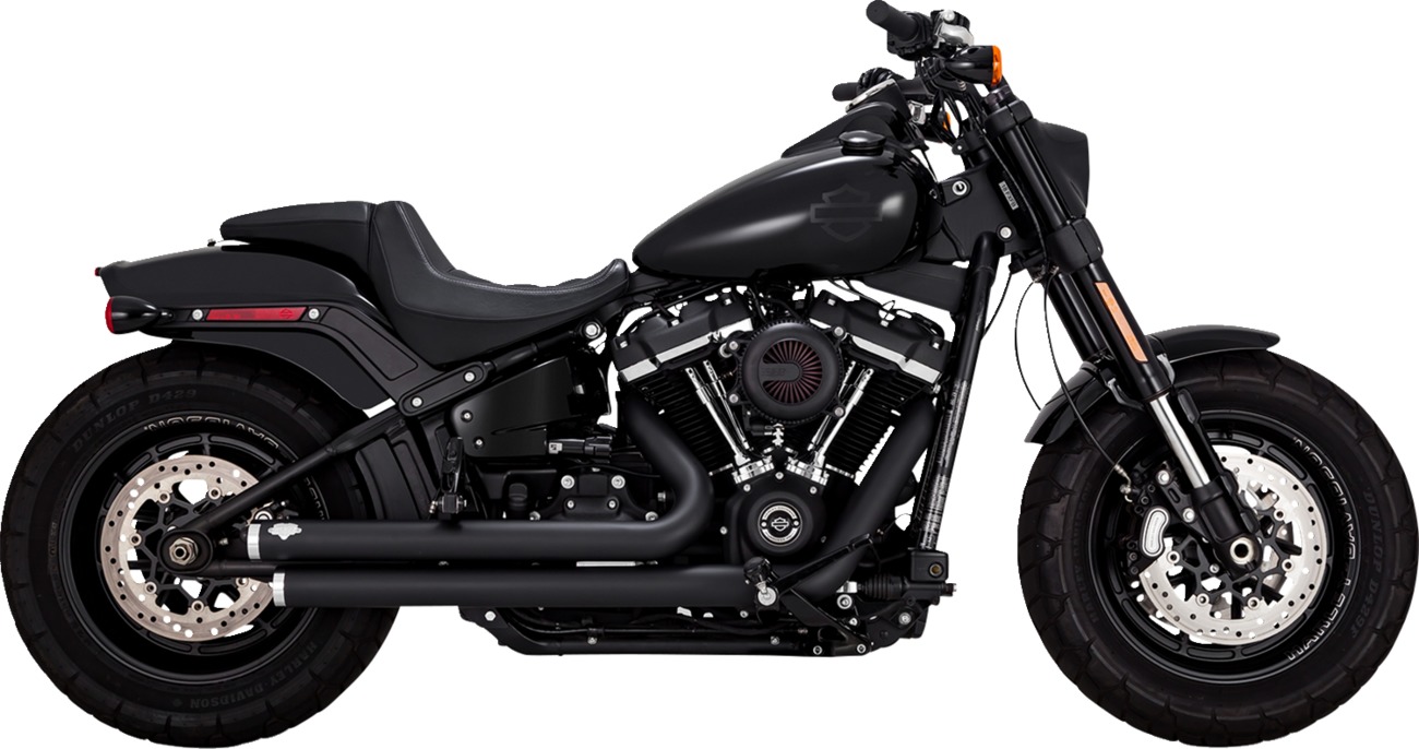 Vance & Hines Bigshots Staggered PCX Exhaust Black Fits Softail 1986-2017 - Click Image to Close
