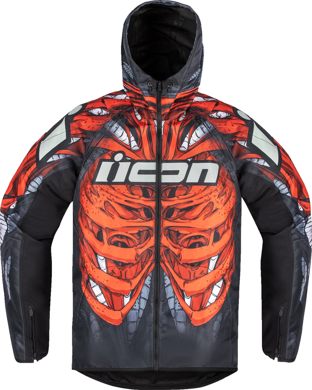 ICON Airform Manik'R Jacket Men's M Black/Red - Hooded street sport jacket with D30 armor - Click Image to Close