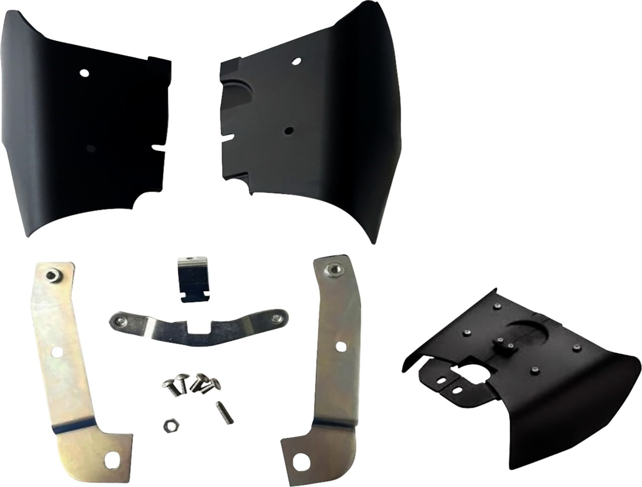 Drag Specialties Frame Mounted Heat Deflectors Black For Harley Softail - Heat deflectors for Harley-Davidson Softail models - Click Image to Close