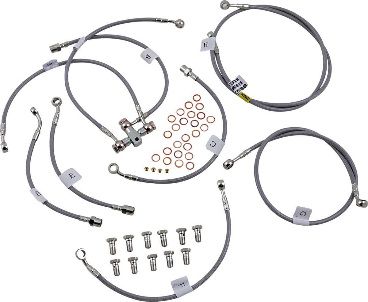 Stainless Steel ABS Brake Line Kit - F&R Brake Lines - For 04-05 Yamaha FJR1300A - Click Image to Close