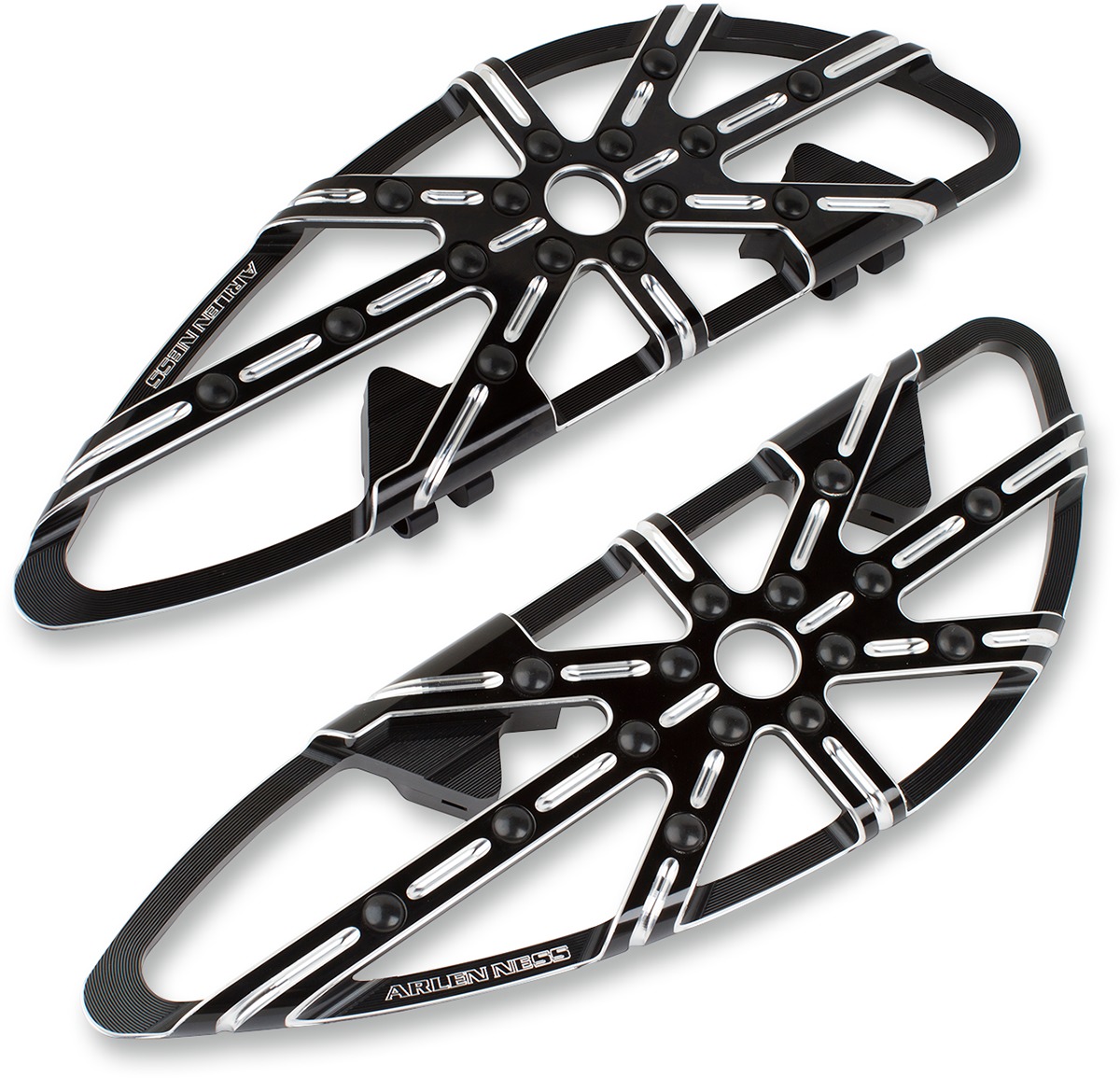 Arlen Ness Black 10-Gauge Driver & Passenger Floorboards - Click Image to Close