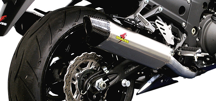 Titanium Diamond Dual Slip On Exhaust - For ZX14 - Click Image to Close