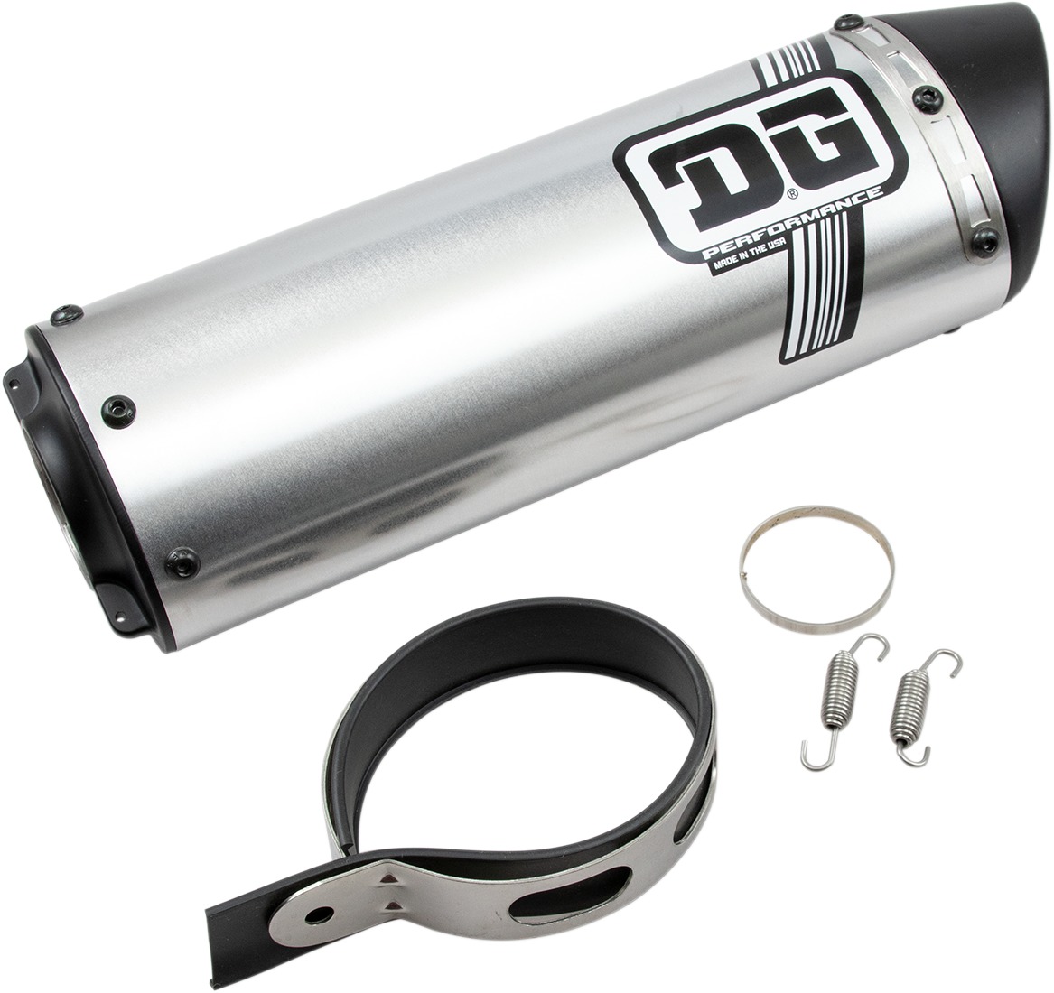 Universal V2 Slip On Exhaust Muffler w/ 1-1/2" Inlet - Click Image to Close