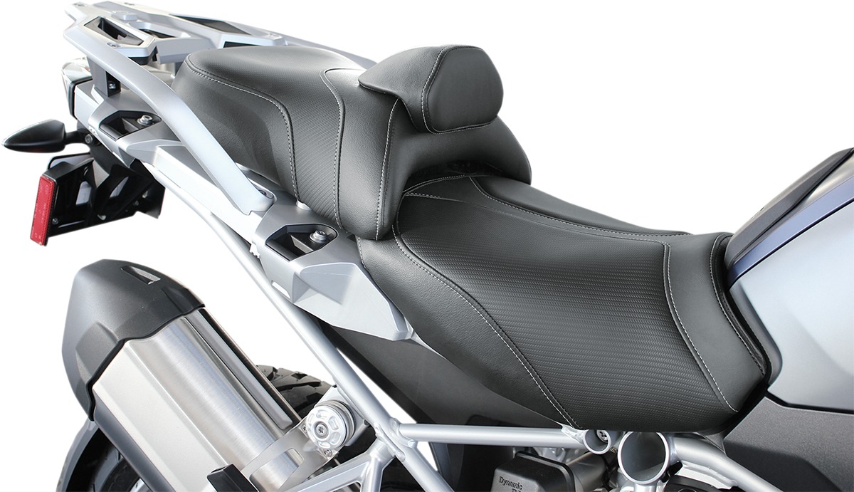 Adventure Tour Vinyl 2-Up Seat Black Low Foam w/Backrest - R1200GS - Click Image to Close