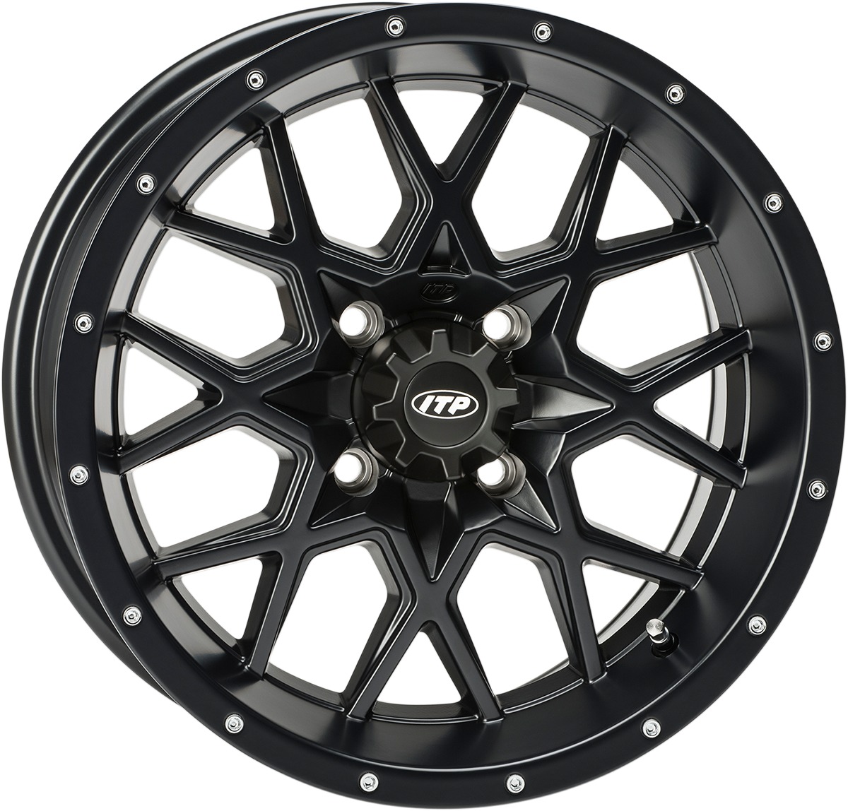 Hurricane Wheel Black 14X7 4/156 4+3 - Click Image to Close