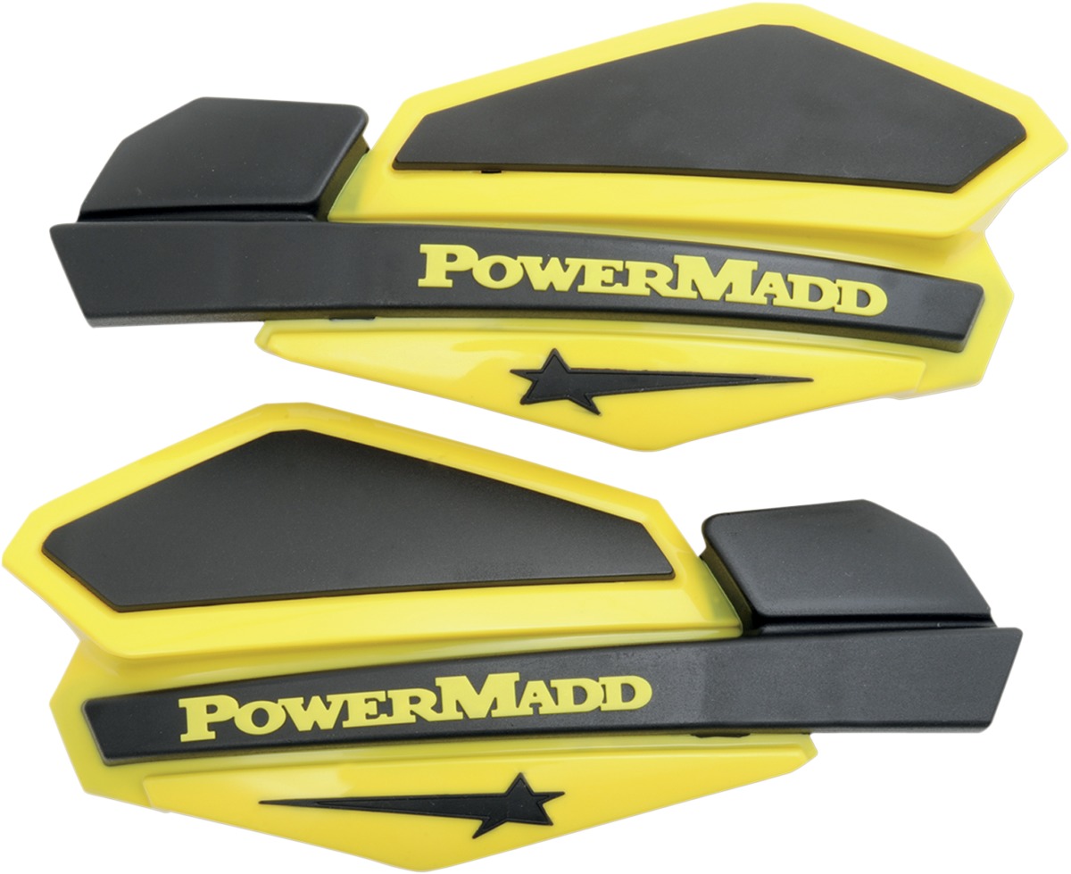 Light Yellow & Black Star Handguard Kit w/ Snow Mounts - Click Image to Close