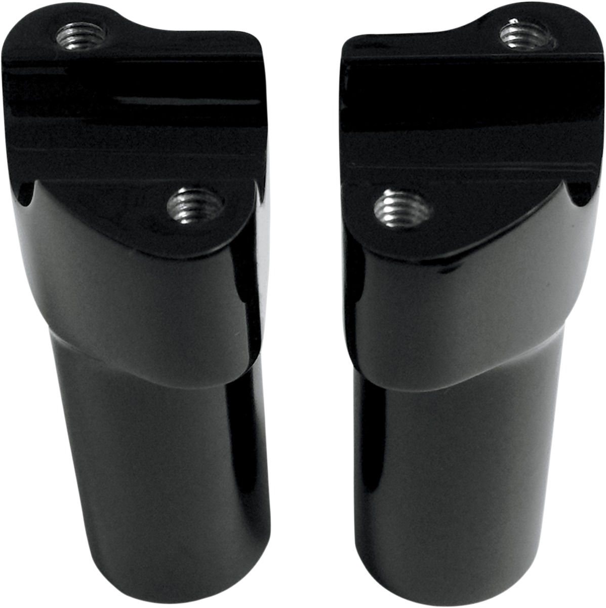 Drag Specialties Buffalo 4" Handlebar Riser and Top Clamp Kit Black Gloss - 4" riser and clamp set for 1" handlebars - Click Image to Close
