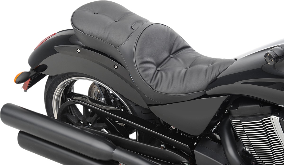 Pillow Vinyl 2-Up Seat Black Low - Click Image to Close