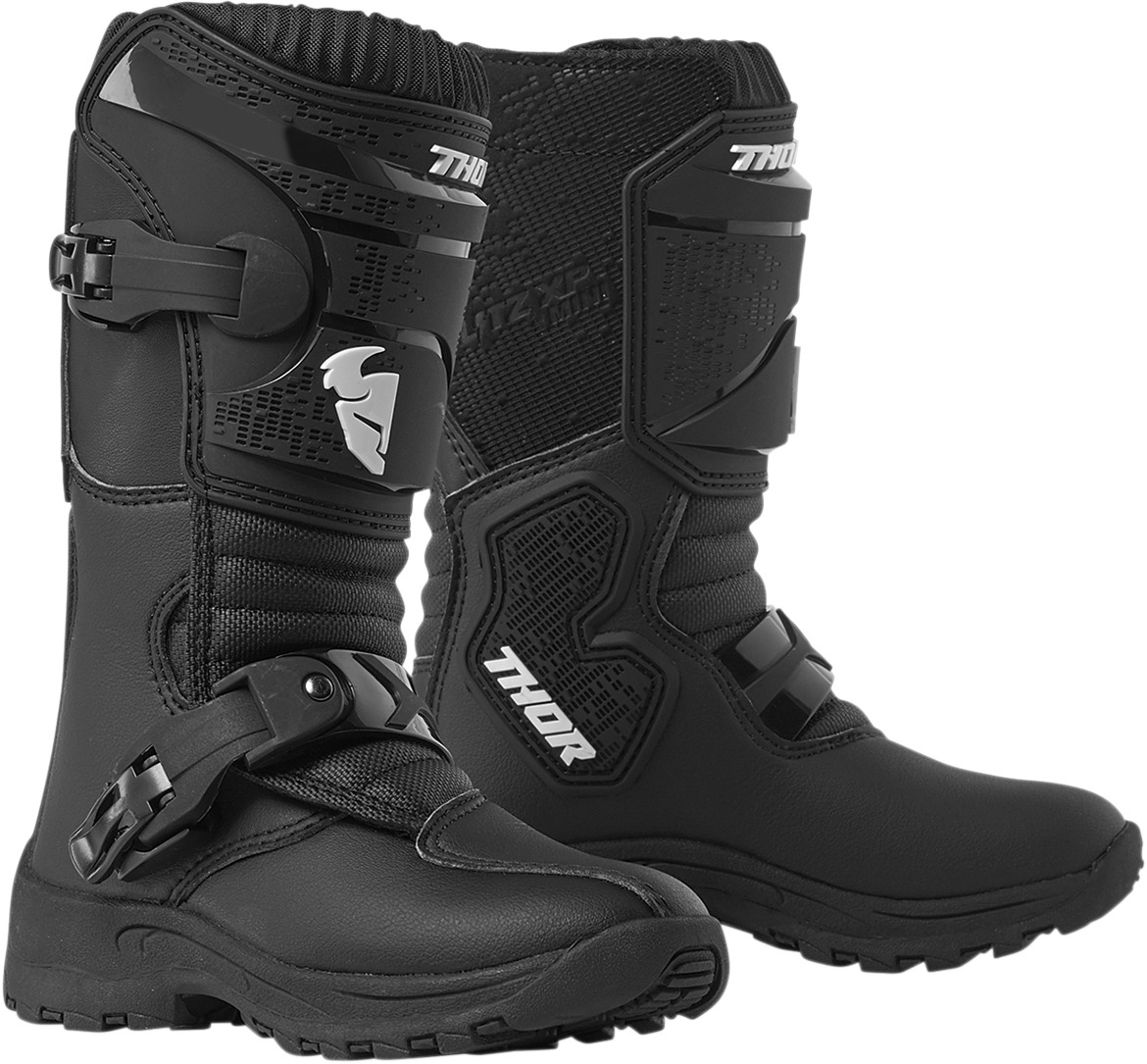 Blitz XP Mini Dirt Bike Boots - Black MX Sole Kids Size 13 - Click Image to Close