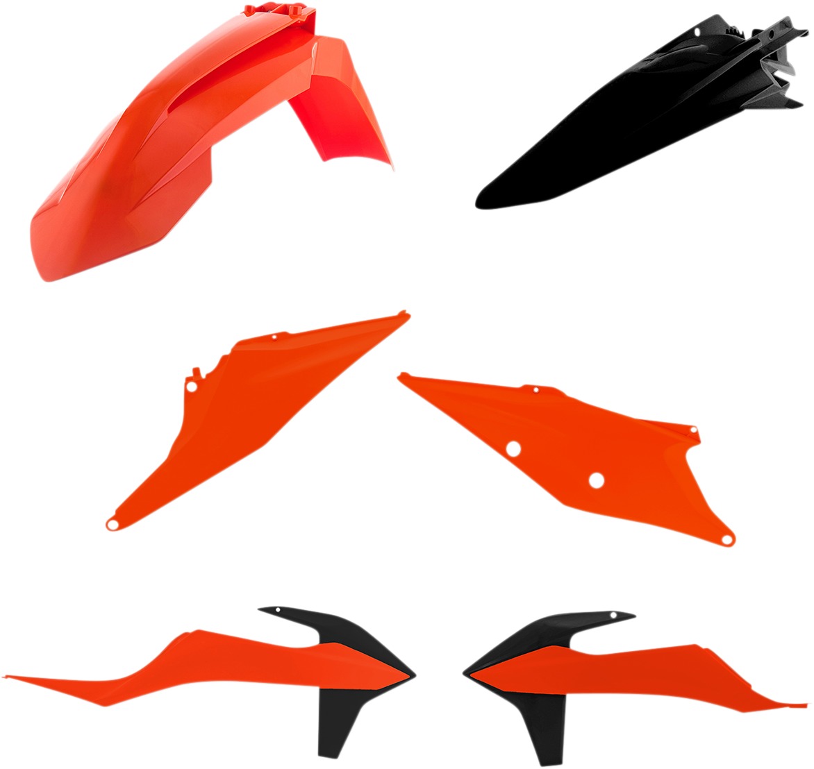Acerbis Standard Body Plastic Kit Black Orange For KTM EXC/XCW/XCF-W 20-23 - Click Image to Close