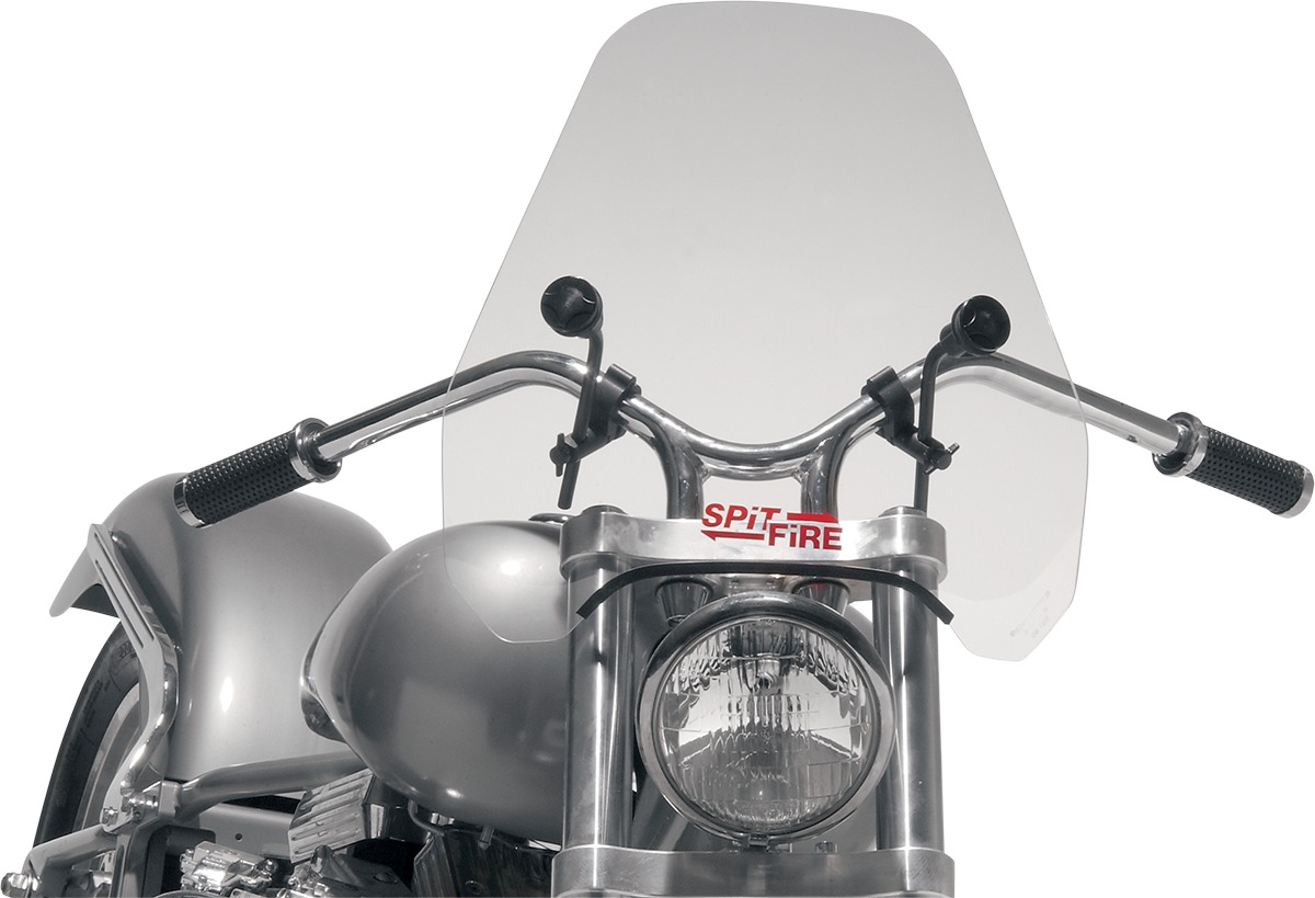Spitfire Windshield 15" Clear w/Black Hardware - Click Image to Close