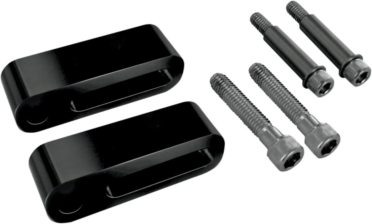 Passenger Floorboard 1" Extensions - Black - For 10-20 Harley FLH FLT - Click Image to Close