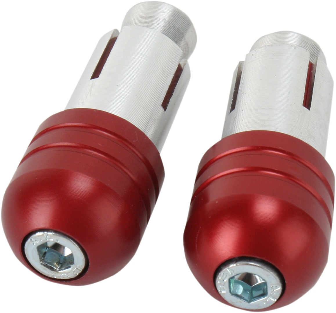 Renthal Handlebar End Plugs Red Polished Aluminum 7/8" Pair - Ultralight bar ends, red polished, fits 7/8" bars - Click Image to Close