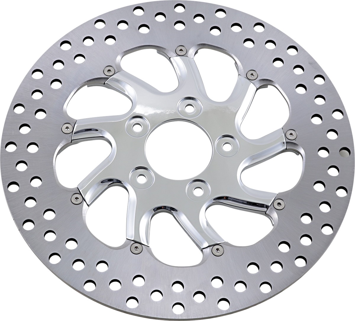 Torque Floating Front Right Brake Rotor 300mm Chrome - Harley - Click Image to Close