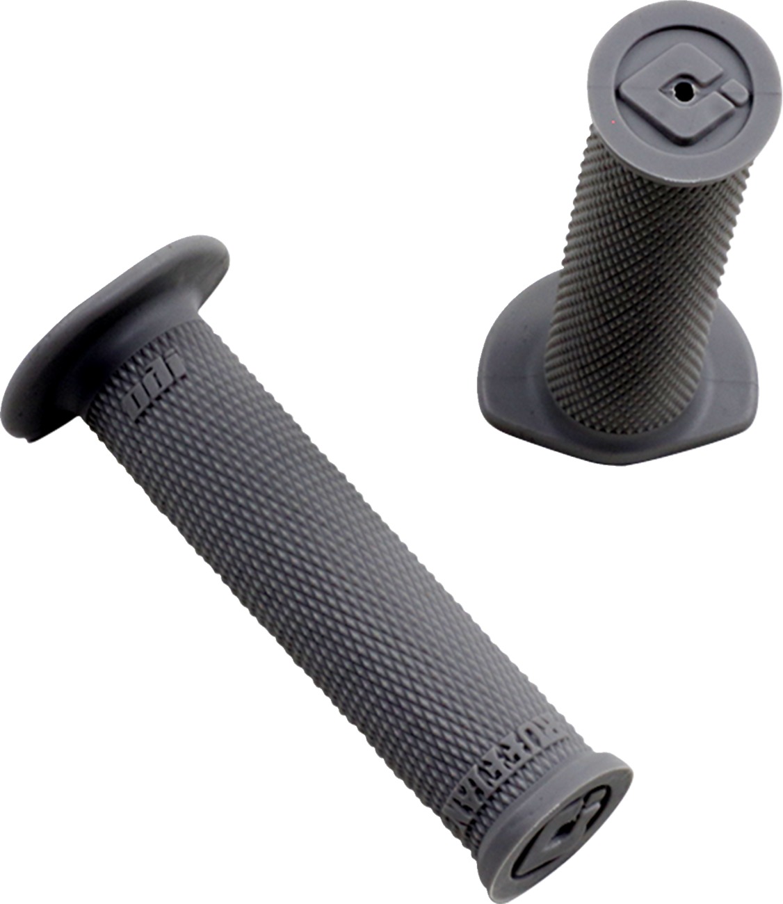 ODI Ruffian Soft Compound Single-Ply ATV Grips Gray - Durable ATV grips with knurled pattern - Click Image to Close