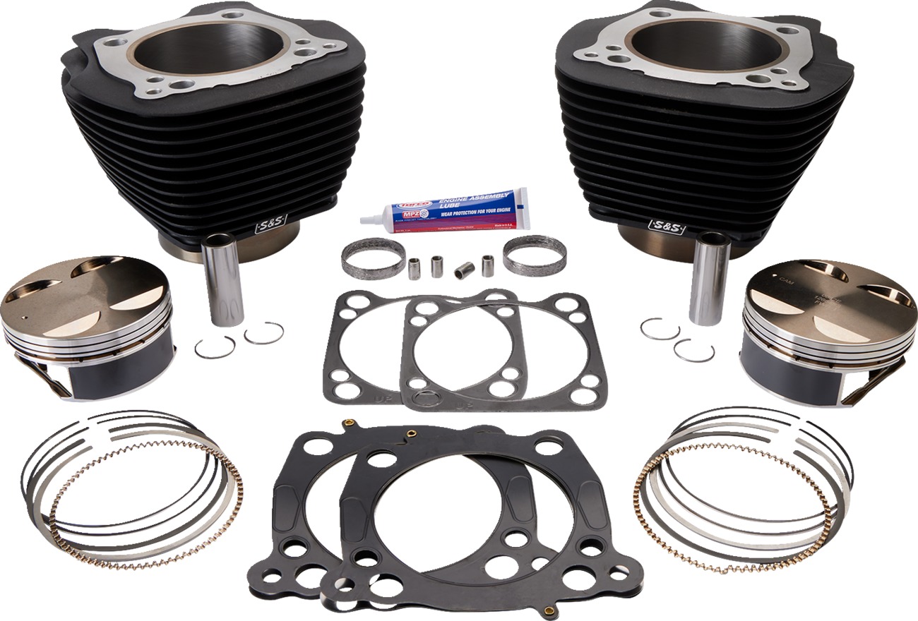 124" and 128" Big Bore Kits for Milwaukee-Eight - 124" Big Bore Kit M8 Blk - Click Image to Close