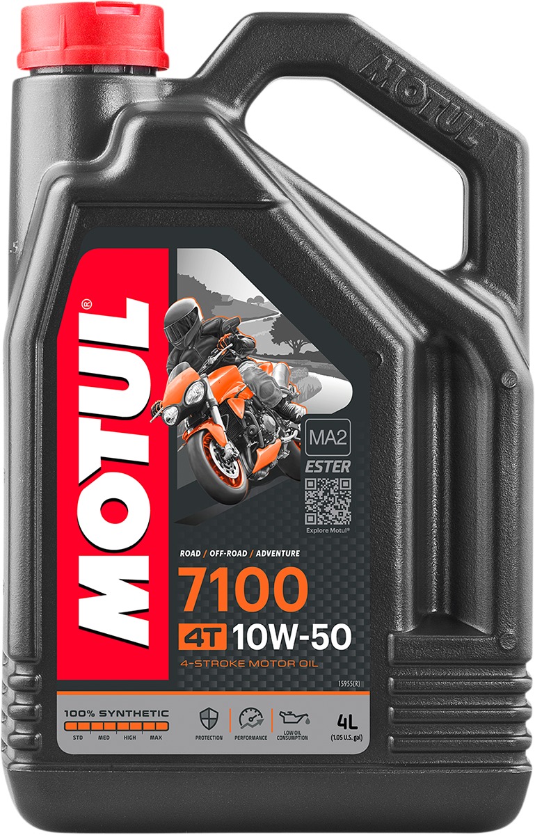 Motul 7100 4T 10W50 Full Synthetic Engine Oil 4L - Full synthetic 10W50 engine oil, 4-liter jug - Click Image to Close