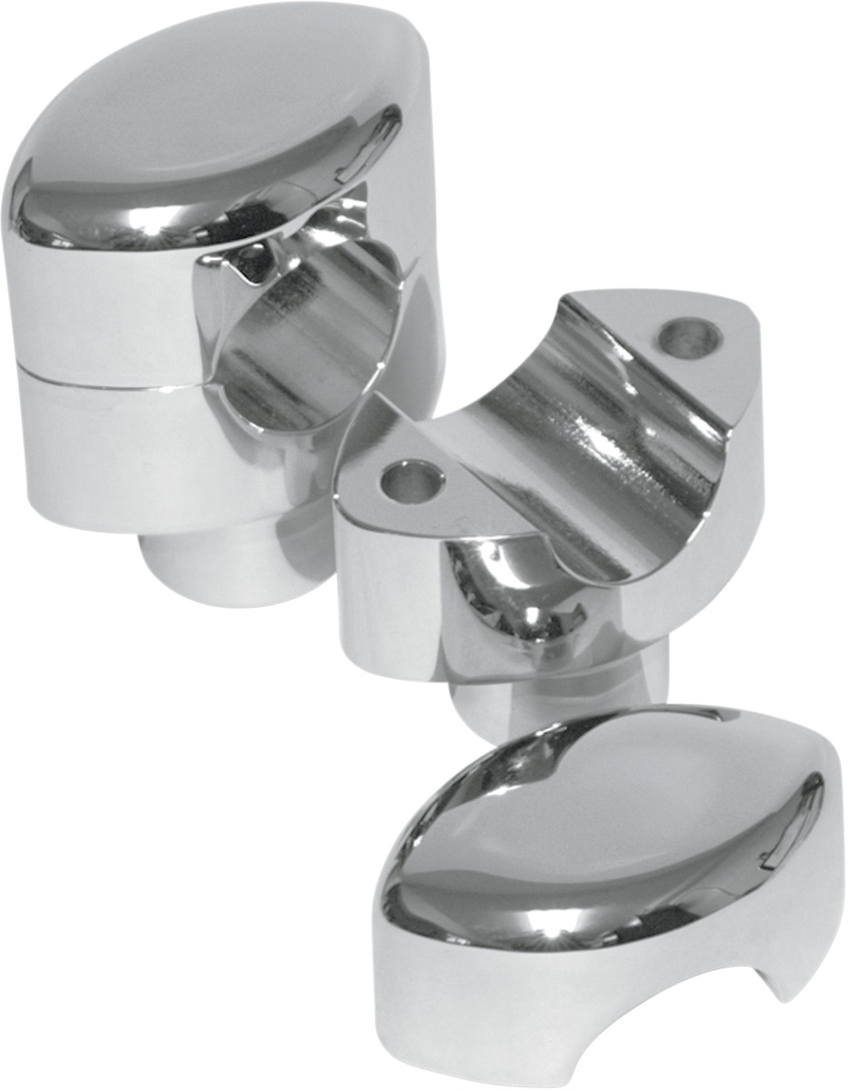 Hefty Risers, Smooth Chrome, 1.5" Tall for 1.25" Clamp Diameter - Click Image to Close