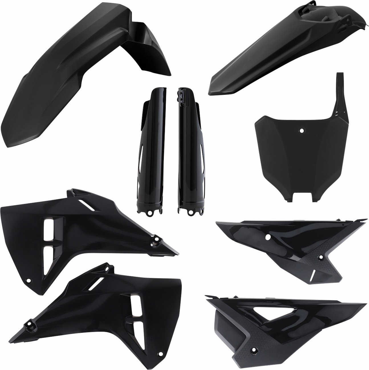 Complete Plastic Kit - Black - For 2025 Honda CRF250R & CRF450R - Click Image to Close