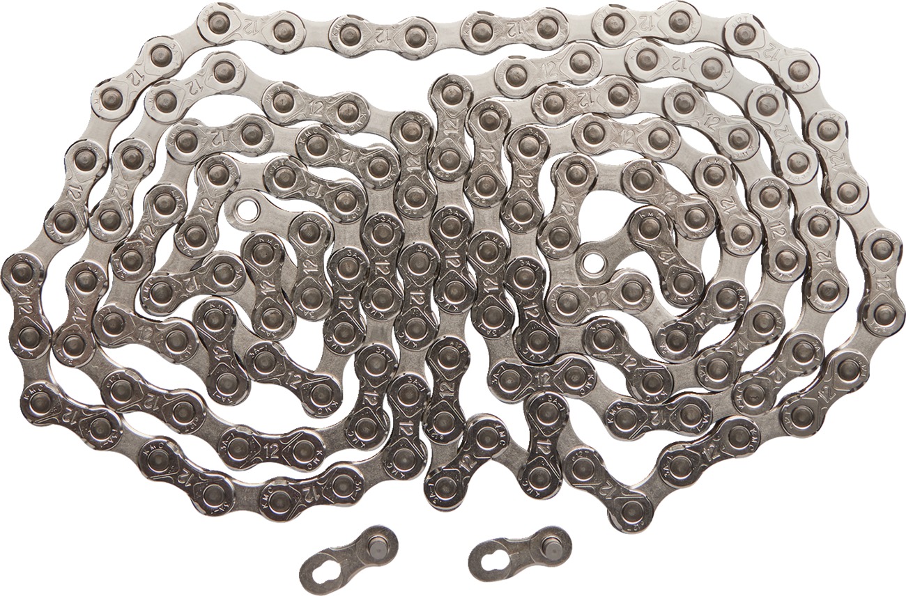 KMC e12 Chain Silver 12-Speed 136L for eBikes - Click Image to Close