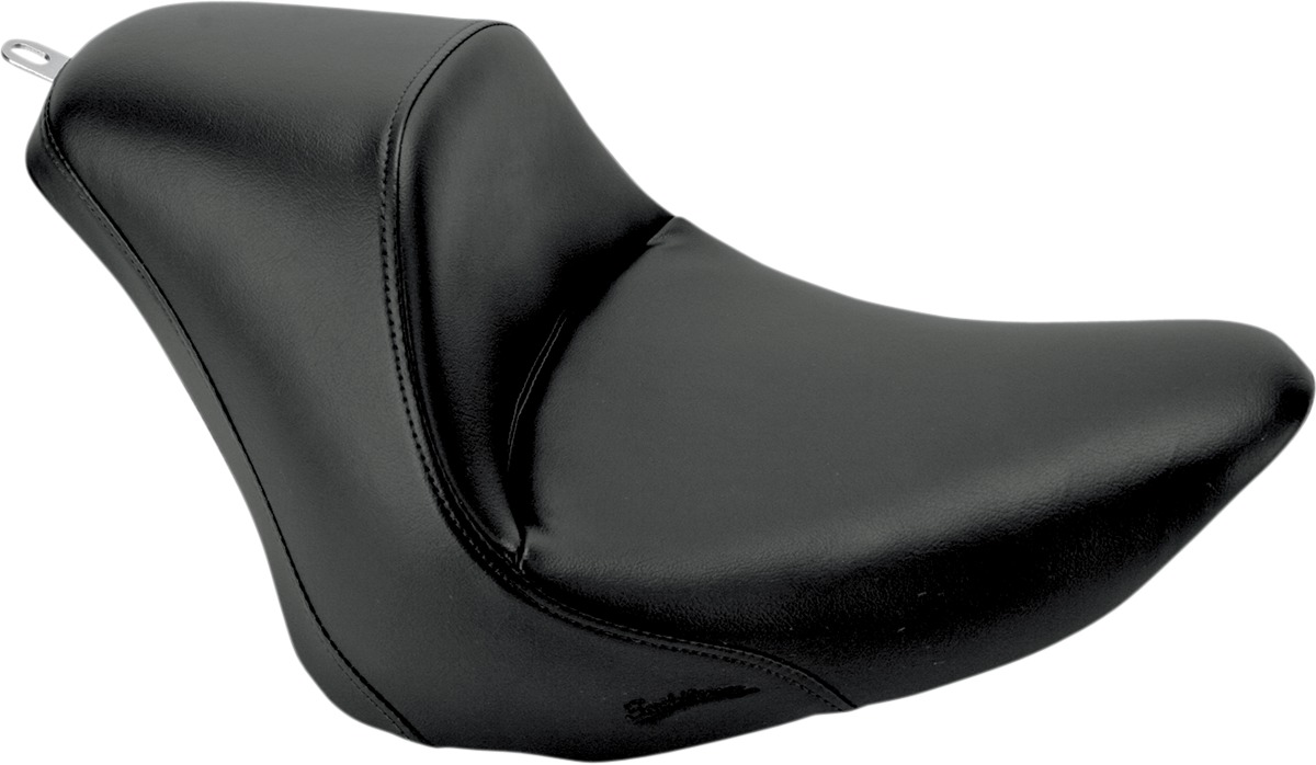 Heels Down Plain Solo Seat Black Gel Low - For Harley Softail - Click Image to Close