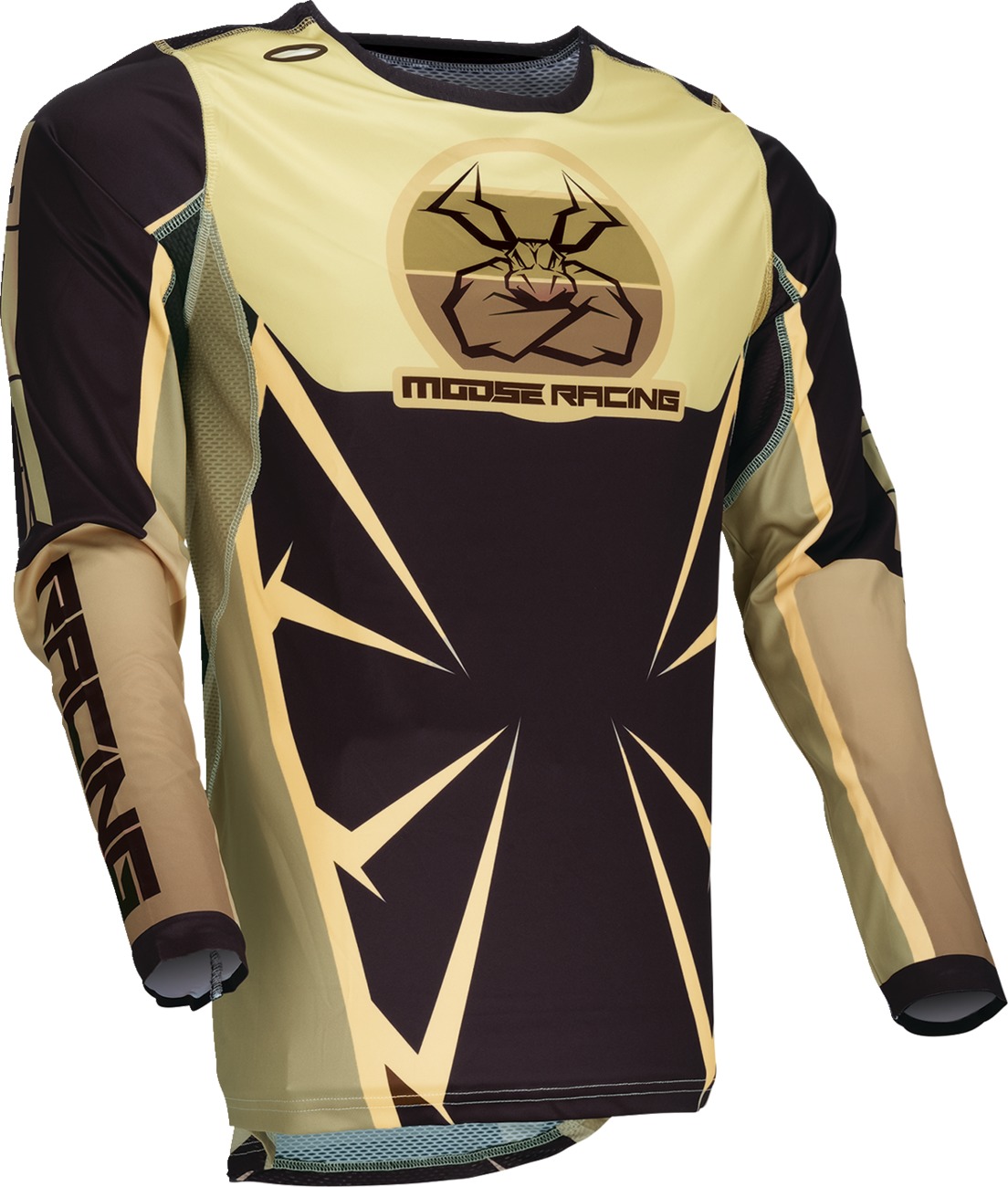 Moose Agroid Jersey Men's XS Black/Brown - Lightweight off-road jersey for men, XS, Black/Brown - Click Image to Close