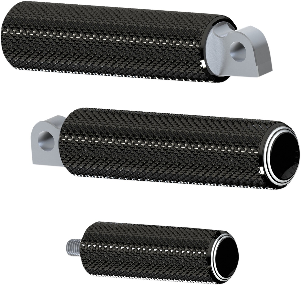 Arlen Ness Dual Ring Brake/Shift Footpegs Black - Click Image to Close