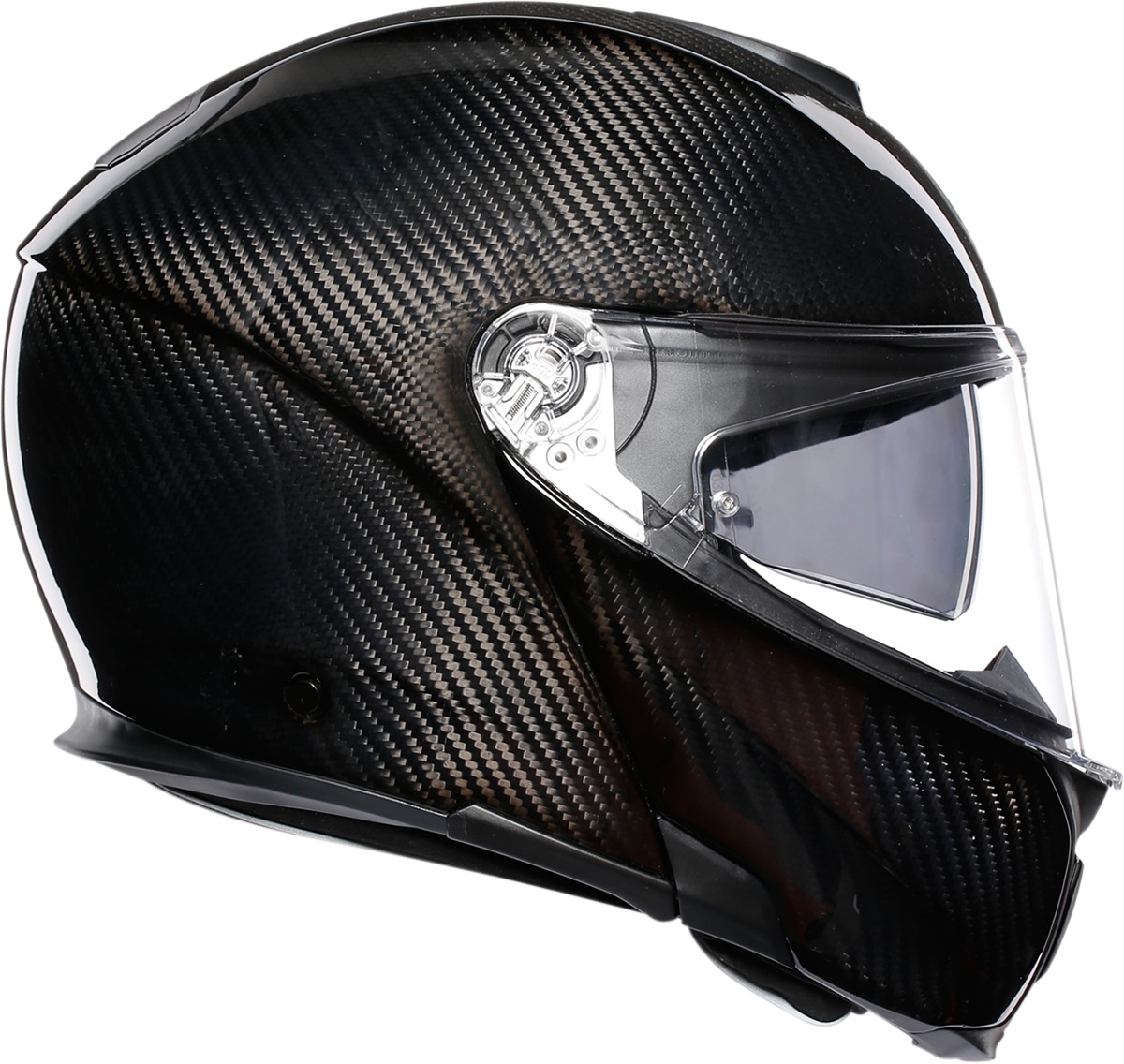 Sport Modular Street Motorcycle Helmet CF Black Large - Click Image to Close