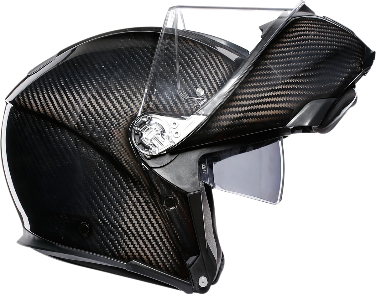 Sport Modular Street Motorcycle Helmet CF Black Large - Click Image to Close