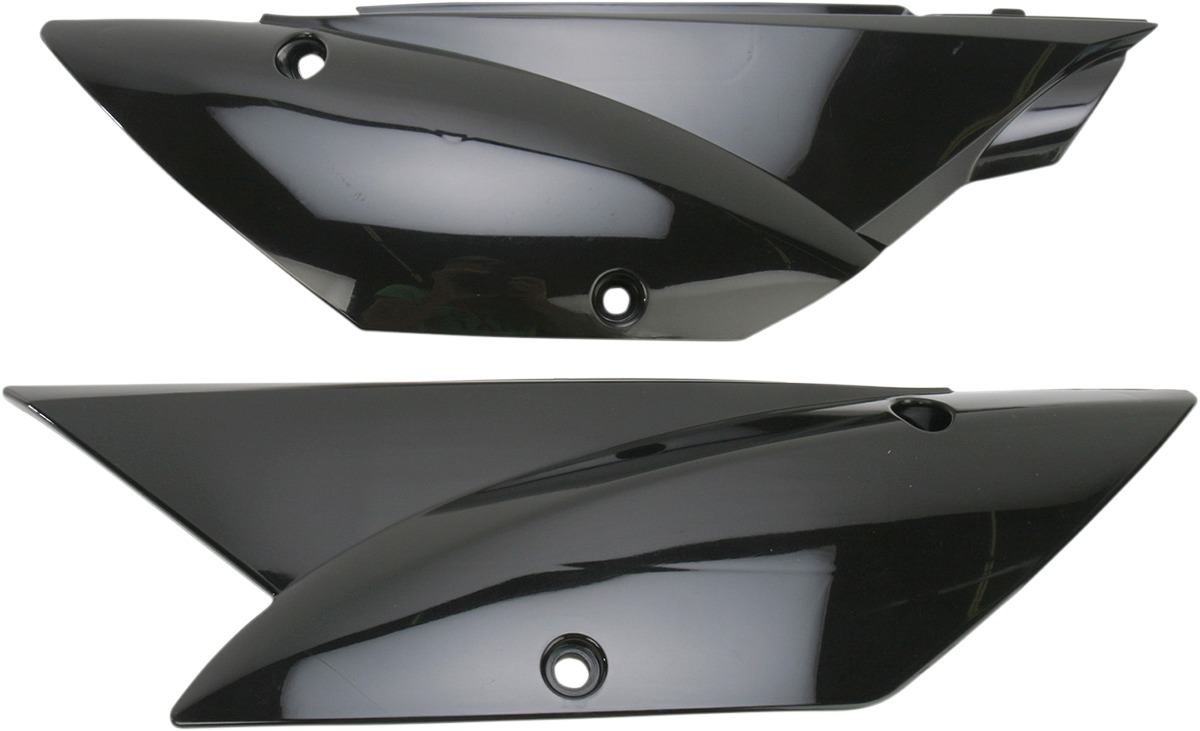 UFO Side Number Plates Black Fits Kawasaki KLX110 - Click Image to Close