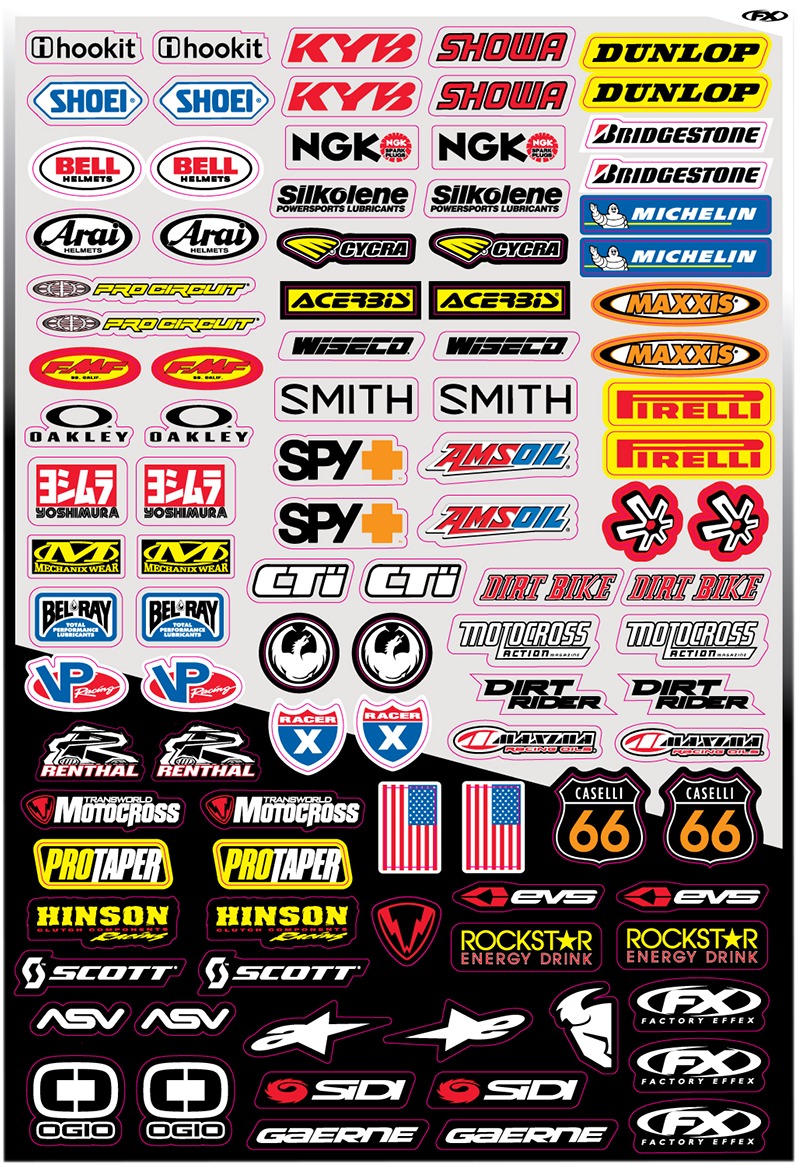 Factory Effex Micro Sponsor Sticker Kit Decals - Multicolor - Click Image to Close