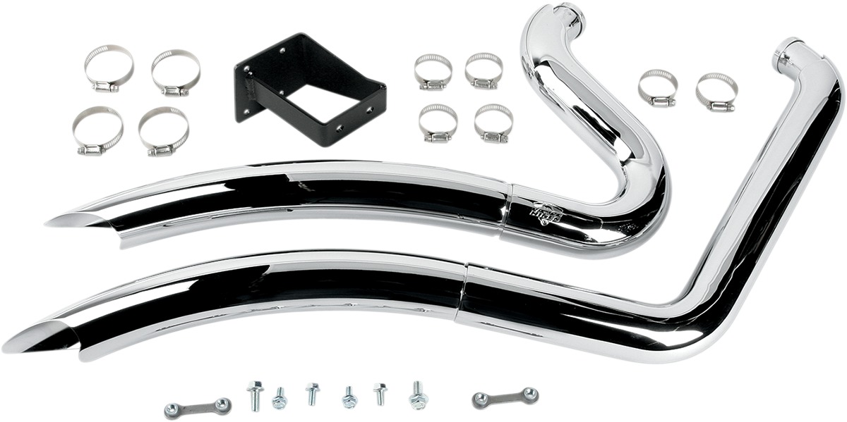 2-2 Big Radius Chrome Full Exhaust - For 06-10 Big Dog K9 & Mastiff (Carb) - Click Image to Close