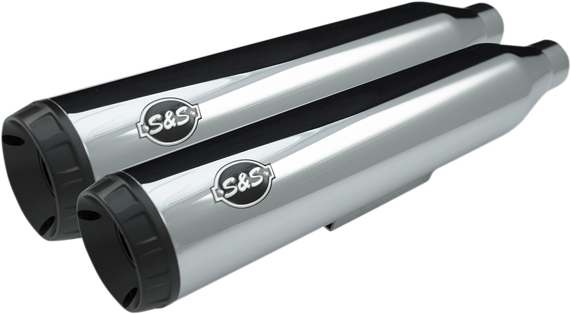 Grand National Chrome 3.5" Slip On Exhaust Black Cap - For 95-17 HD Dyna - Click Image to Close