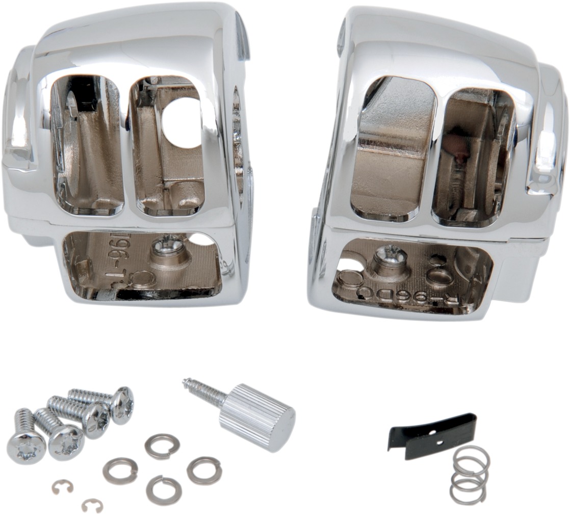 Drag Specialties Handlebar Switch Housing Kit Chrome For Harley-Davidson - Chrome switch housing kit For Harley-Davidson models - Click Image to Close